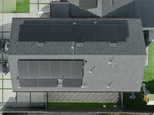 newly installed roof with solar panels for an energy efficient home